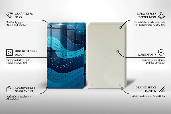 Steklena podloga za rezanje Abstraktni valovi