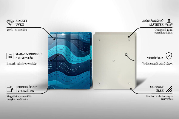 Steklena podloga za rezanje Abstraktni valovi