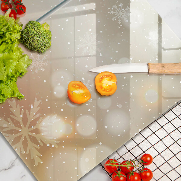 Steklena podloga za rezanje Snežinke