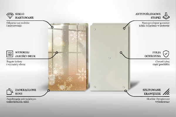 Steklena podloga za rezanje Snežinke