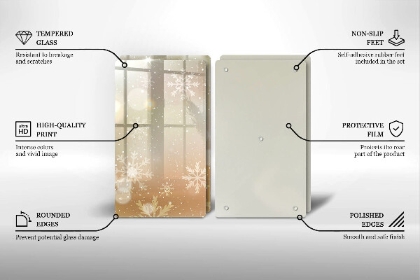 Steklena podloga za rezanje Snežinke