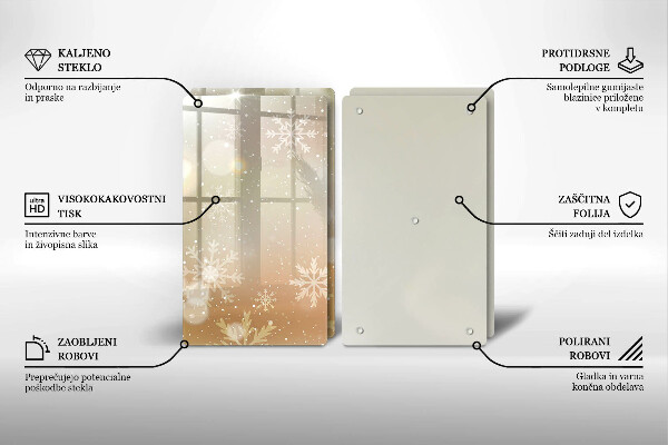 Steklena podloga za rezanje Snežinke