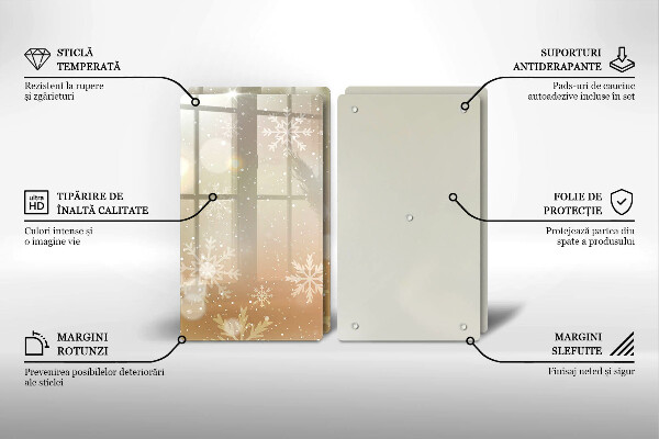 Steklena podloga za rezanje Snežinke