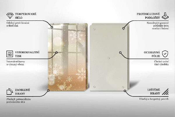 Steklena podloga za rezanje Snežinke