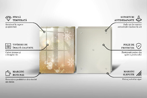 Steklena podloga za rezanje Snežinke