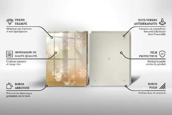 Steklena podloga za rezanje Snežinke