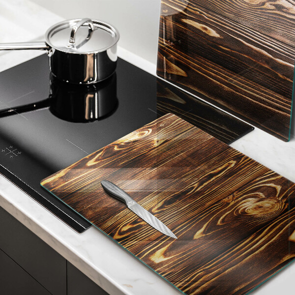 Steklena podloga za rezanje Tekstura lesa