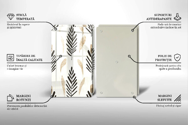 Steklena podloga za rezanje Boho rastline