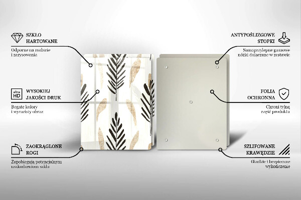 Steklena podloga za rezanje Boho rastline