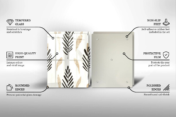 Steklena podloga za rezanje Boho rastline