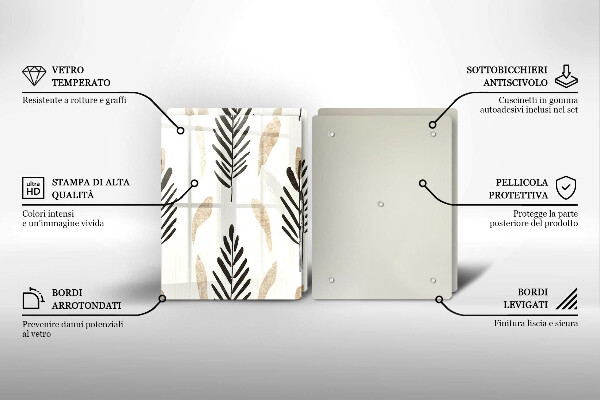 Steklena podloga za rezanje Boho rastline