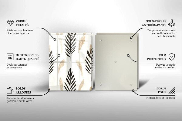 Steklena podloga za rezanje Boho rastline