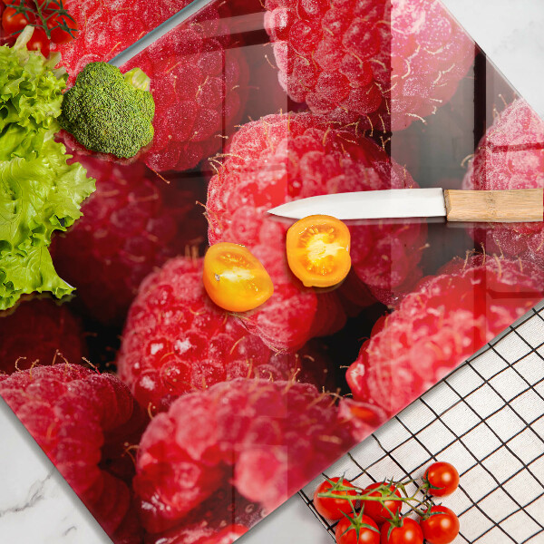 Steklena podloga za rezanje Sadje maline