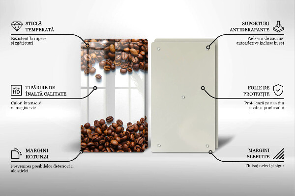 Steklena podloga za rezanje Kavna zrna