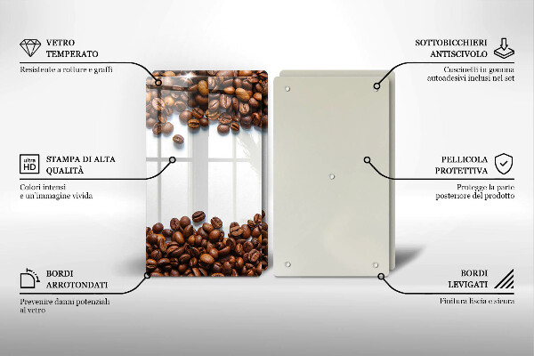Steklena podloga za rezanje Kavna zrna