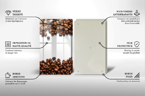 Steklena podloga za rezanje Kavna zrna