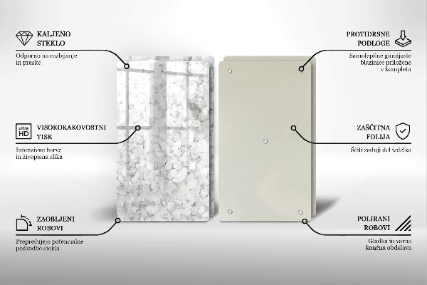 Steklena podloga za rezanje Kristali soli