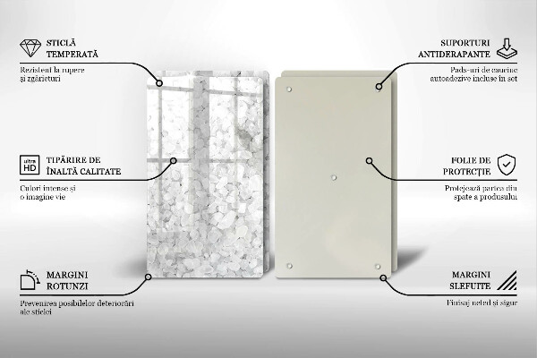 Steklena podloga za rezanje Kristali soli