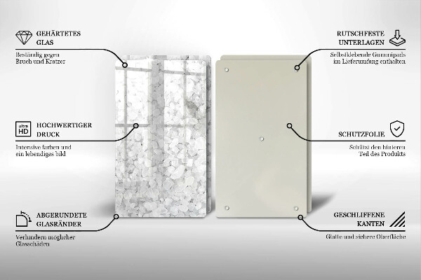 Steklena podloga za rezanje Kristali soli