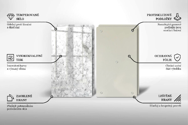 Steklena podloga za rezanje Kristali soli