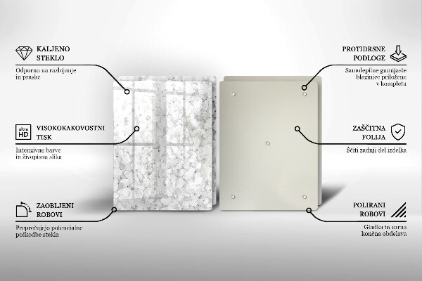 Steklena podloga za rezanje Kristali soli