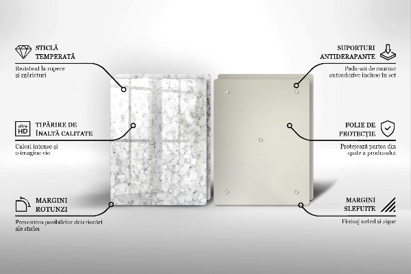 Steklena podloga za rezanje Kristali soli