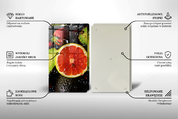 Steklena podloga za rezanje Sadje in zelenjava