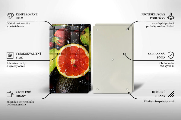 Steklena podloga za rezanje Sadje in zelenjava