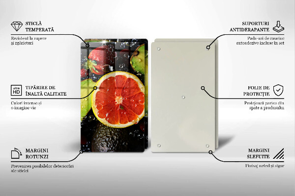 Steklena podloga za rezanje Sadje in zelenjava