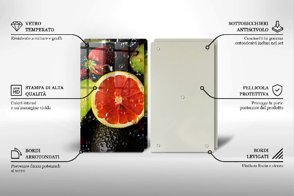 Steklena podloga za rezanje Sadje in zelenjava