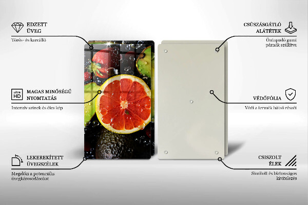 Steklena podloga za rezanje Sadje in zelenjava