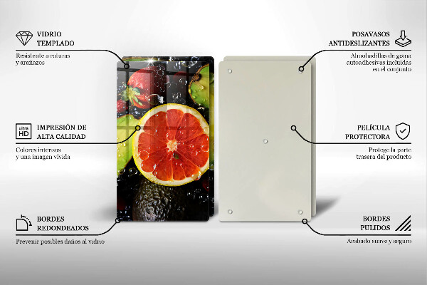 Steklena podloga za rezanje Sadje in zelenjava