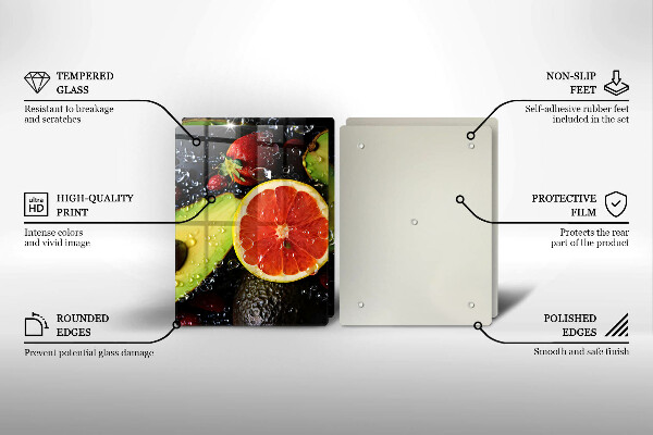 Steklena podloga za rezanje Sadje in zelenjava