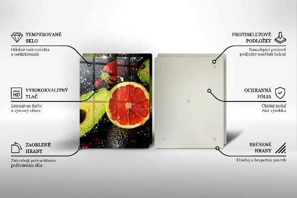 Steklena podloga za rezanje Sadje in zelenjava