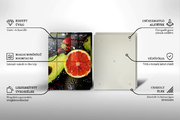 Steklena podloga za rezanje Sadje in zelenjava