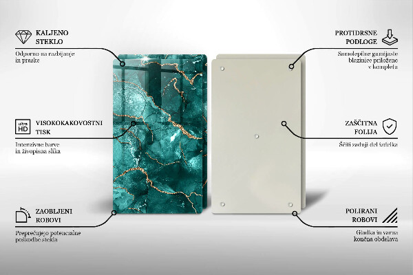 Steklena podloga za rezanje Modri marmor