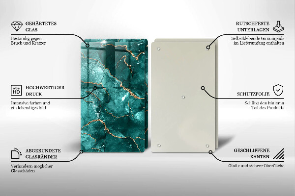 Steklena podloga za rezanje Modri marmor