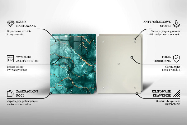 Steklena podloga za rezanje Modri marmor