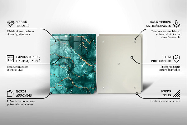 Steklena podloga za rezanje Modri marmor