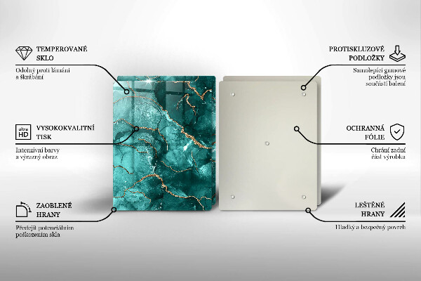 Steklena podloga za rezanje Modri marmor