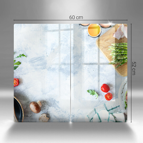 Steklena podloga za rezanje Sestavine v kuhinji