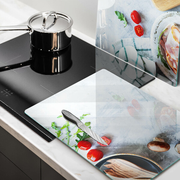 Steklena podloga za rezanje Sestavine v kuhinji