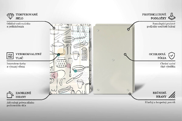Steklena podloga za rezanje Kuhinjski dodatki