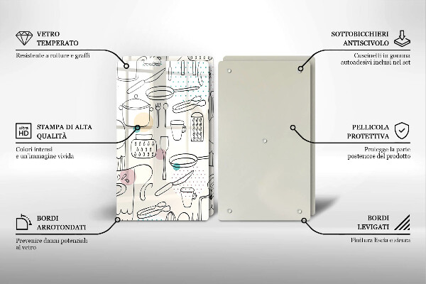 Steklena podloga za rezanje Kuhinjski dodatki