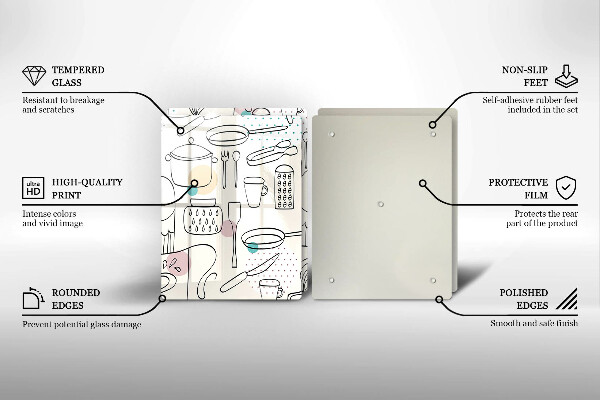 Steklena podloga za rezanje Kuhinjski dodatki