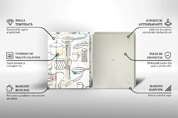 Steklena podloga za rezanje Kuhinjski dodatki