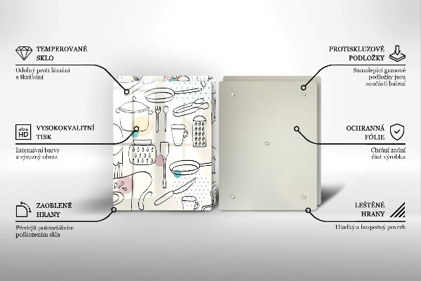 Steklena podloga za rezanje Kuhinjski dodatki