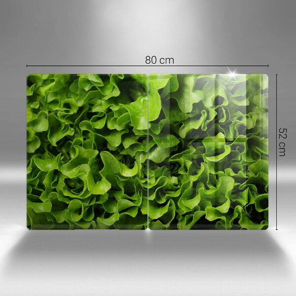 Steklena podloga za rezanje Zeleni listi solate