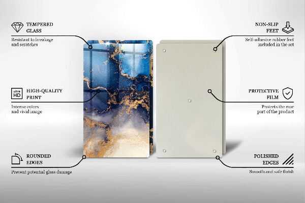 Steklena podloga za rezanje Marmorna abstrakcija