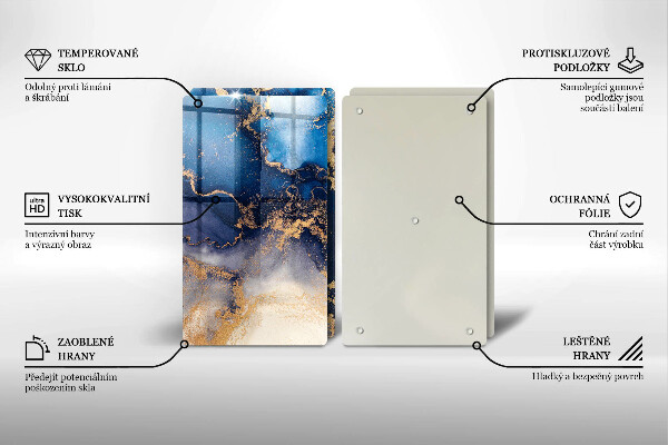 Steklena podloga za rezanje Marmorna abstrakcija